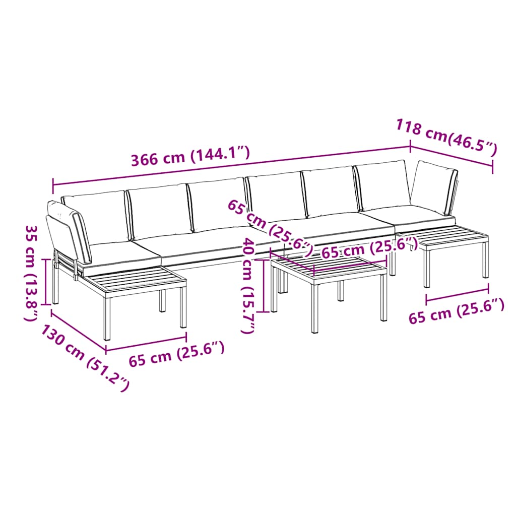 5-delige Loungeset met kussens aluminium zwart is nu te koop bij PeponiXL, paradijselijk wonen!