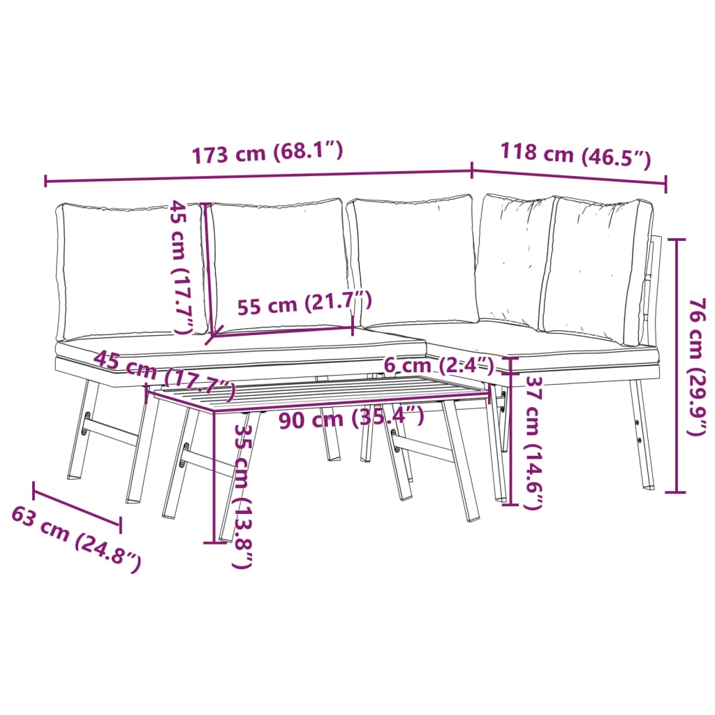 3-delige Tuinbankenset met kussens gepoedercoat staal zwart is nu te koop bij PeponiXL, paradijselijk wonen!