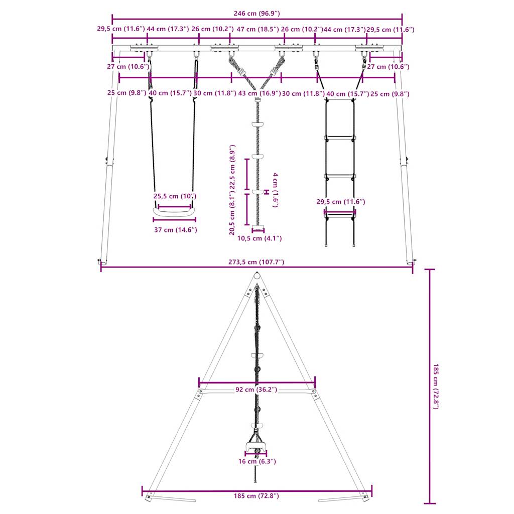 Schommelset met schommel, ladder en klimtouw met schijven is nu te koop bij PeponiXL, paradijselijk wonen!