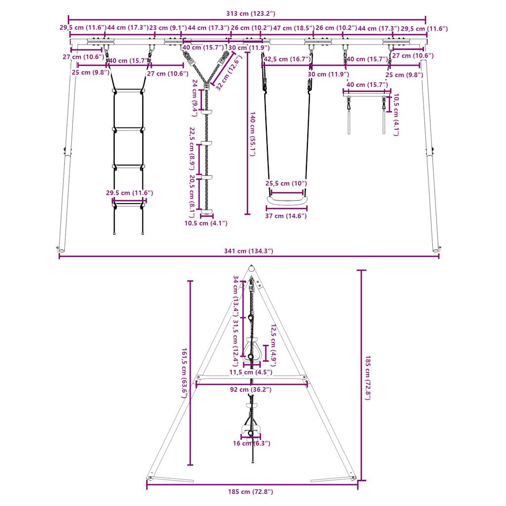 Schommelset met schommel, trapeze, ladder en klimtouw is nu te koop bij PeponiXL, paradijselijk wonen!