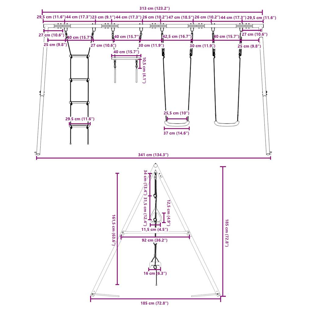 Schommelset met schommels, trapeze en ladder is nu te koop bij PeponiXL, paradijselijk wonen!