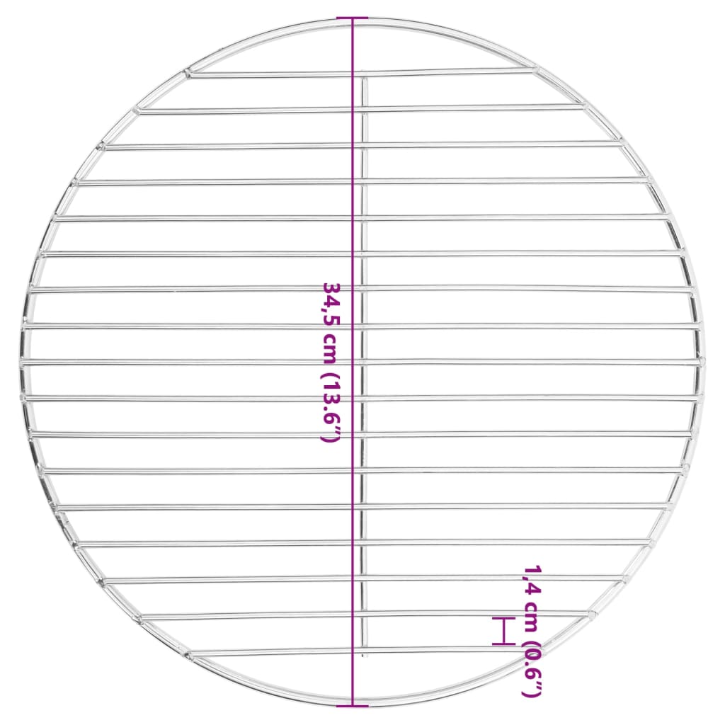 Barbecuerooster rond Ø34,5 cm 304 roestvrij staal is nu te koop bij PeponiXL, paradijselijk wonen!