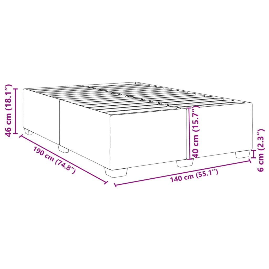 Bedframe zonder matras stof crèmekleurig 140x190 cm is nu te koop bij PeponiXL, paradijselijk wonen!