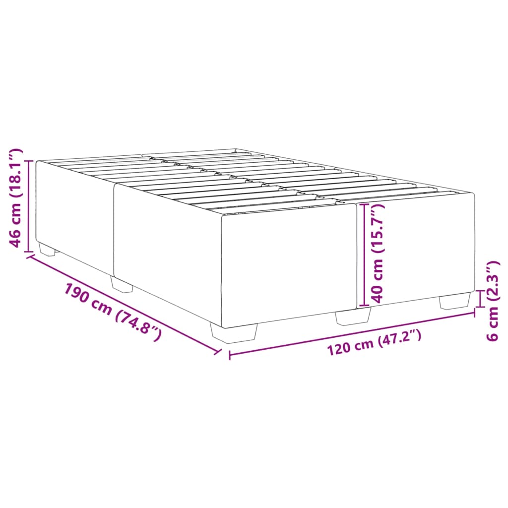 Bedframe zonder matras 120x190 cm kunstleer cappuccinokleurig is nu te koop bij PeponiXL, paradijselijk wonen!