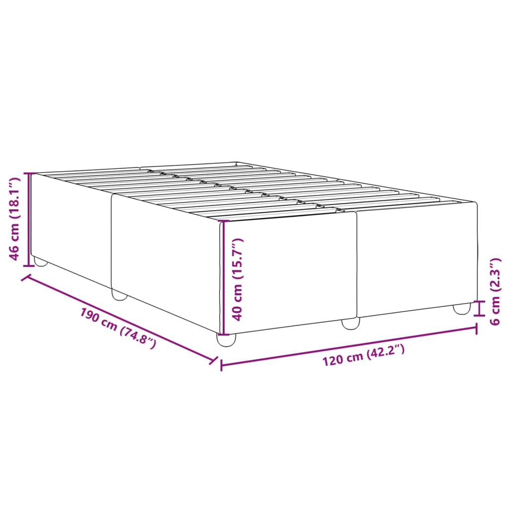 Bedframe zonder matras 120x190 cm stof donkergrijs is nu te koop bij PeponiXL, paradijselijk wonen!