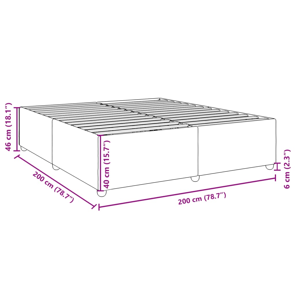 Bedframe zonder matras stof crèmekleurig 200x200 cm is nu te koop bij PeponiXL, paradijselijk wonen!