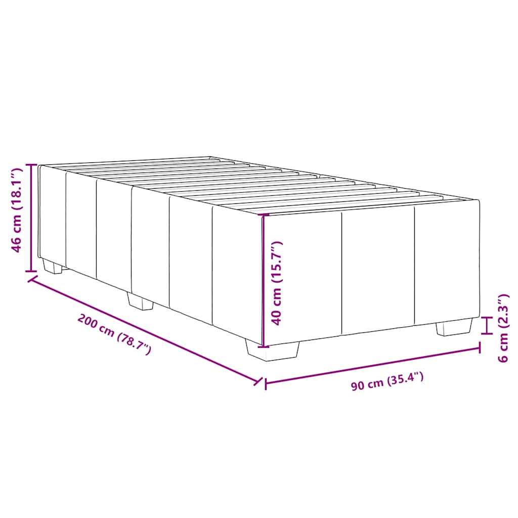 Bedframe zonder matras 90x200 cm stof donkerbruin is nu te koop bij PeponiXL, paradijselijk wonen!