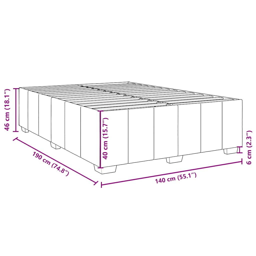 Bedframe zonder matras stof donkergrijs 140x190 cm is nu te koop bij PeponiXL, paradijselijk wonen!