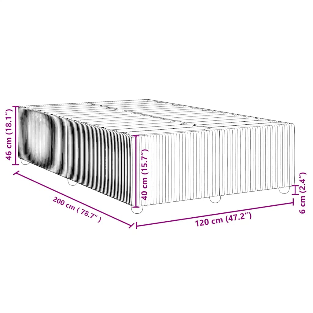 Bedframe zonder matras 120x200 cm stof donkerbruin is nu te koop bij PeponiXL, paradijselijk wonen!