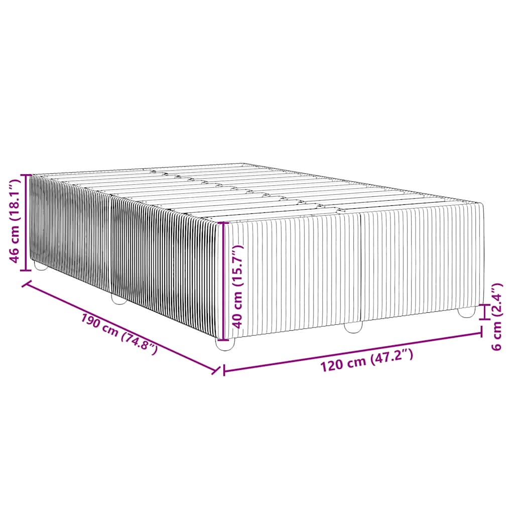 Bedframe zonder matras 120x190 cm fluweel roze is nu te koop bij PeponiXL, paradijselijk wonen!