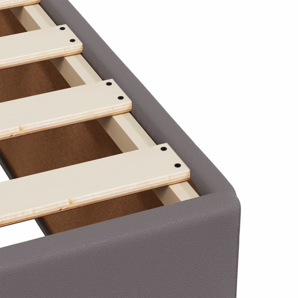 Boxspring met matras kunstleer grijs 140x190 cm is nu te koop bij PeponiXL, paradijselijk wonen!