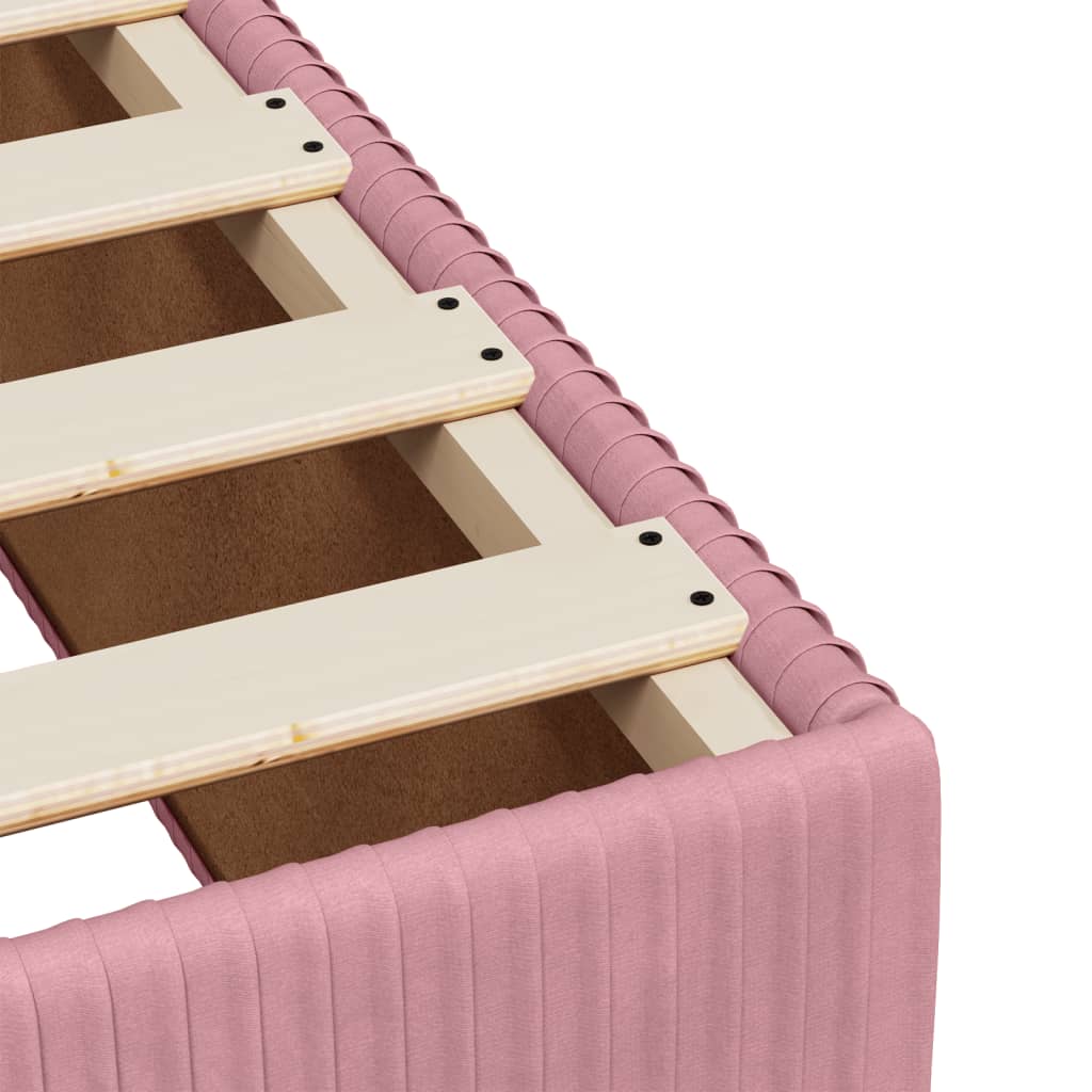 Boxspring met matras fluweel roze 140x200 cm is nu te koop bij PeponiXL, paradijselijk wonen!