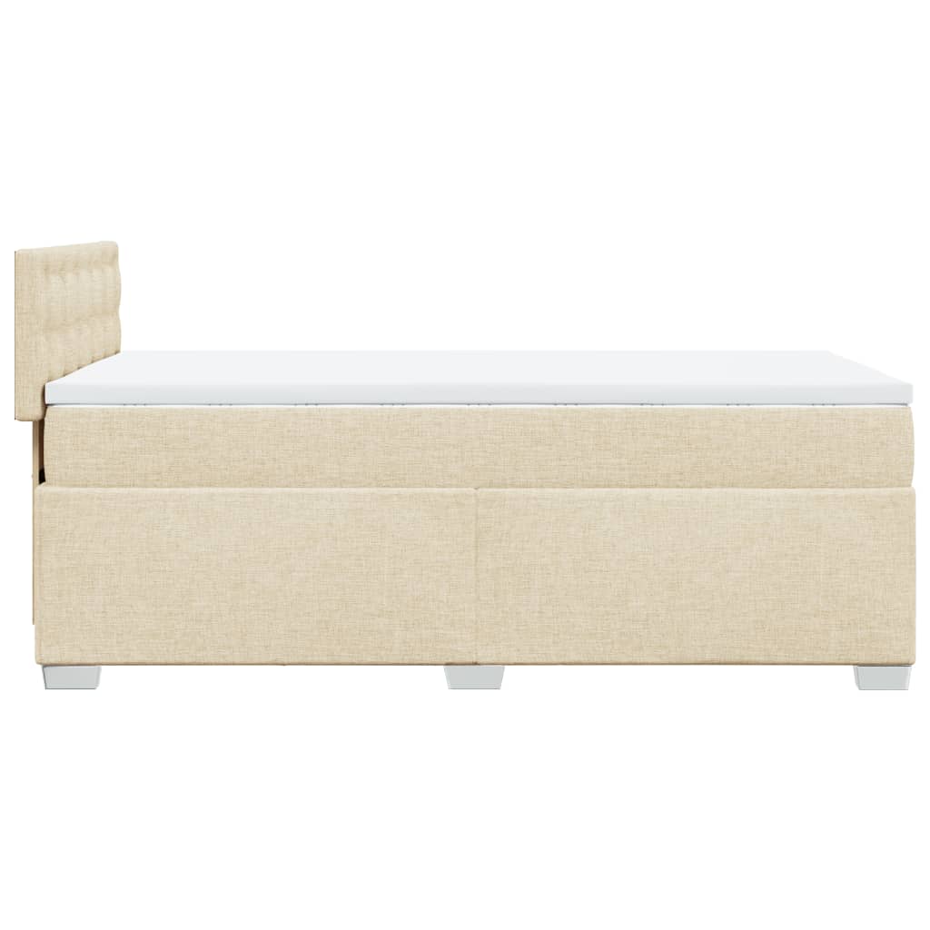 Boxspring met matras stof crèmekleurig 90x200 cm is nu te koop bij PeponiXL, paradijselijk wonen!