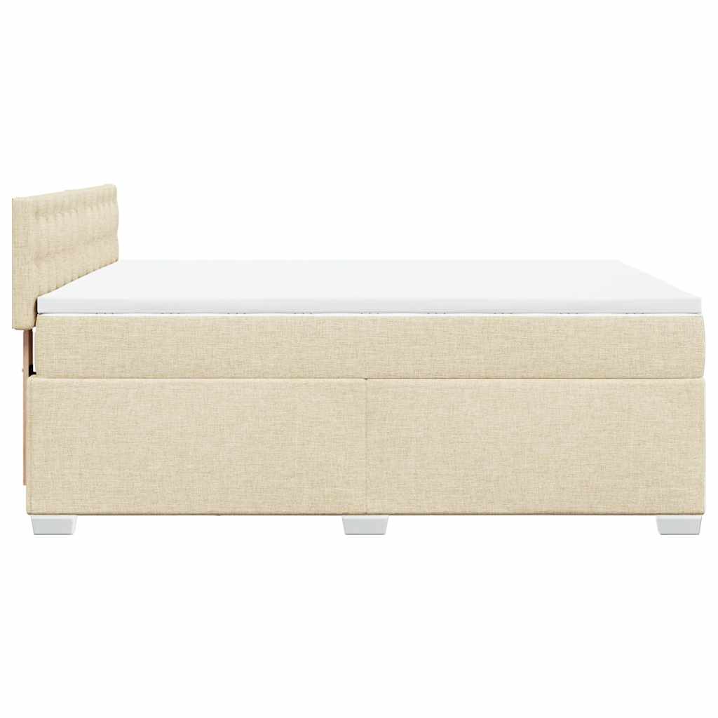 Boxspring met matras stof crèmekleurig 140x190 cm is nu te koop bij PeponiXL, paradijselijk wonen!