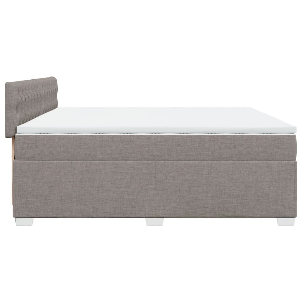 Boxspring met matras stof taupe 200x200 cm is nu te koop bij PeponiXL, paradijselijk wonen!
