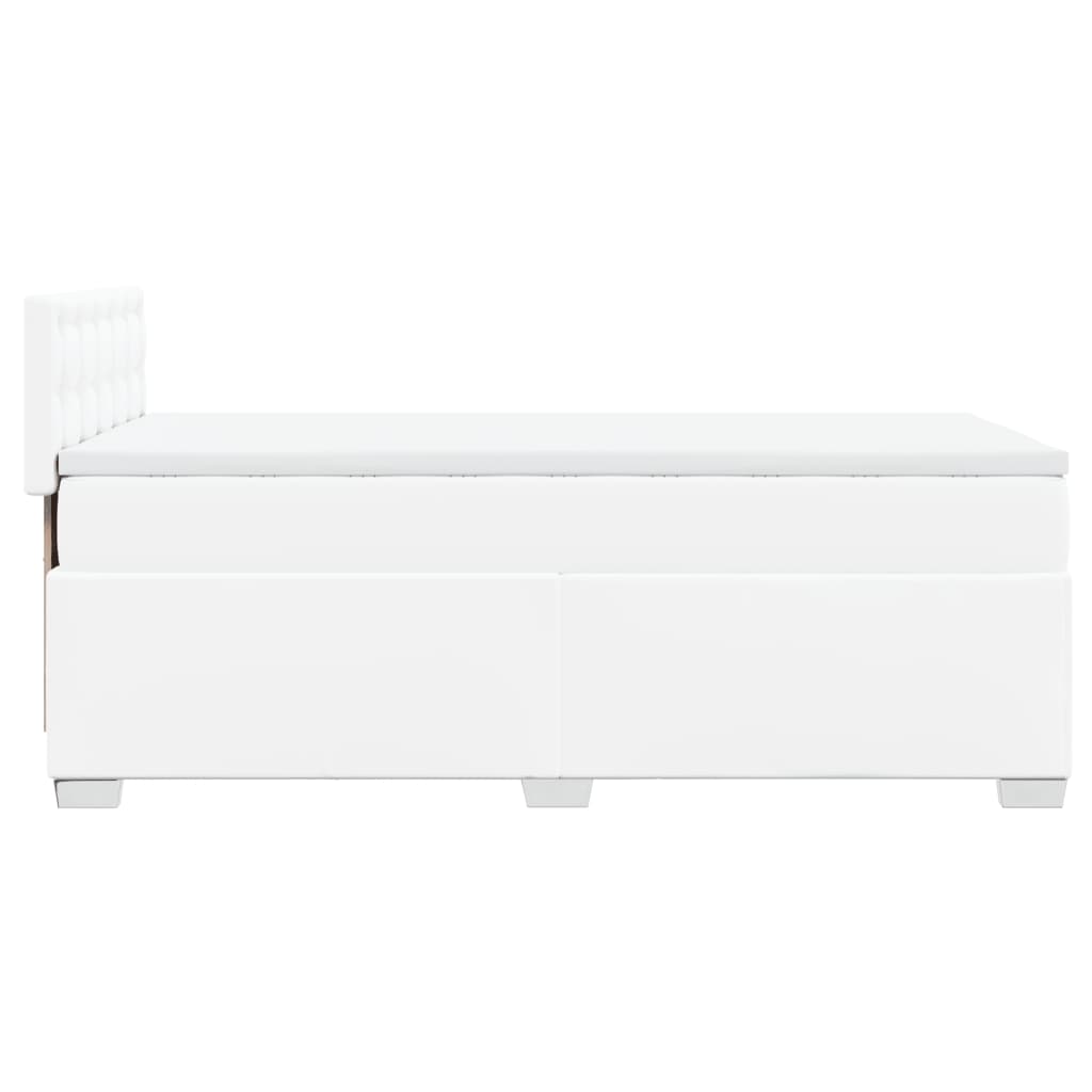 Boxspring met matras kunstleer wit 80x200 cm is nu te koop bij PeponiXL, paradijselijk wonen!