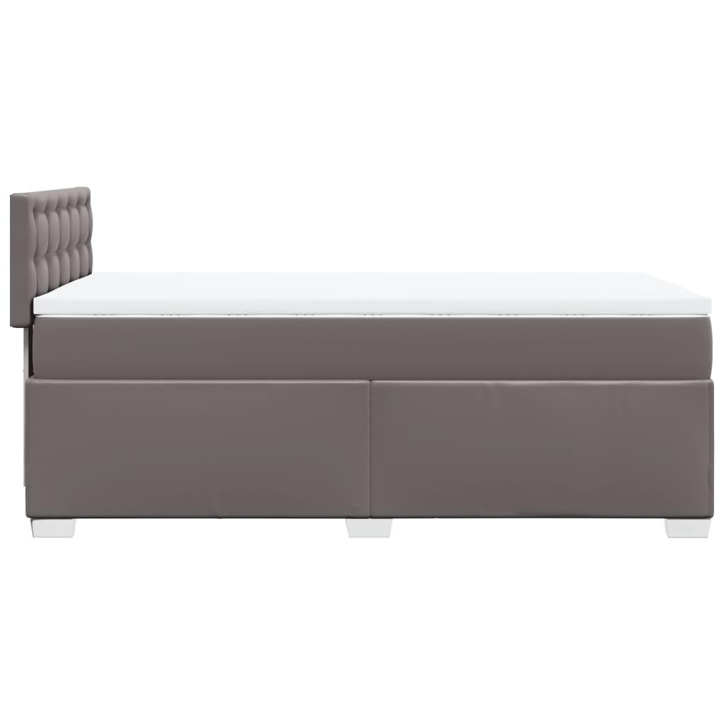 Boxspring met matras kunstleer grijs 100x200 cm is nu te koop bij PeponiXL, paradijselijk wonen!