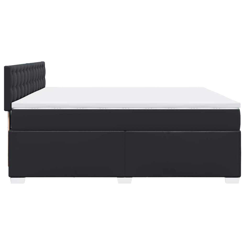 Boxspring met matras kunstleer zwart 200x200 cm is nu te koop bij PeponiXL, paradijselijk wonen!