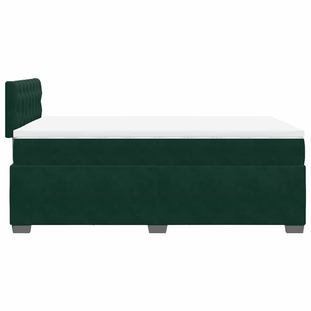 Boxspring met matras fluweel donkergroen 120x190 cm is nu te koop bij PeponiXL, paradijselijk wonen!