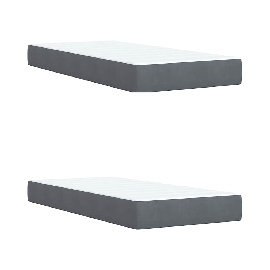 Boxspring met matras fluweel donkergrijs 200x200 cm is nu te koop bij PeponiXL, paradijselijk wonen!