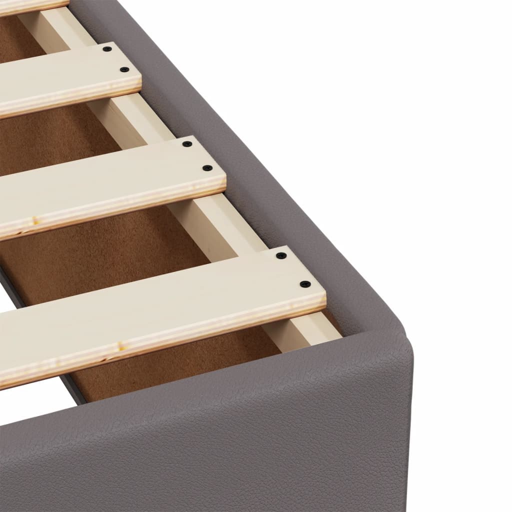 Boxspring met matras kunstleer grijs 90x190 cm is nu te koop bij PeponiXL, paradijselijk wonen!