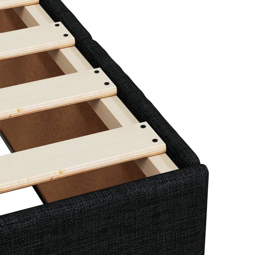 Boxspring met matras stof zwart 200x200 cm is nu te koop bij PeponiXL, paradijselijk wonen!