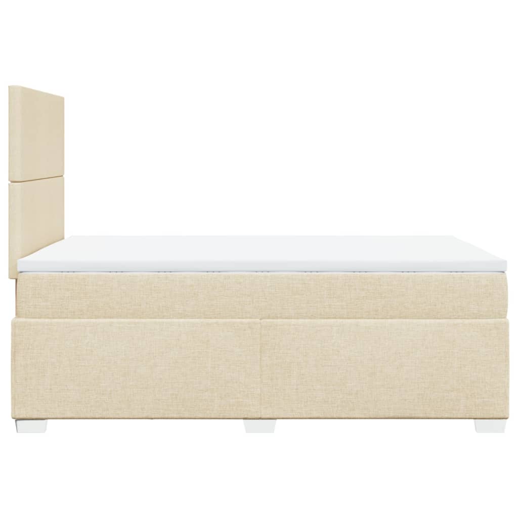 Boxspring met matras stof crèmekleurig 120x190 cm is nu te koop bij PeponiXL, paradijselijk wonen!