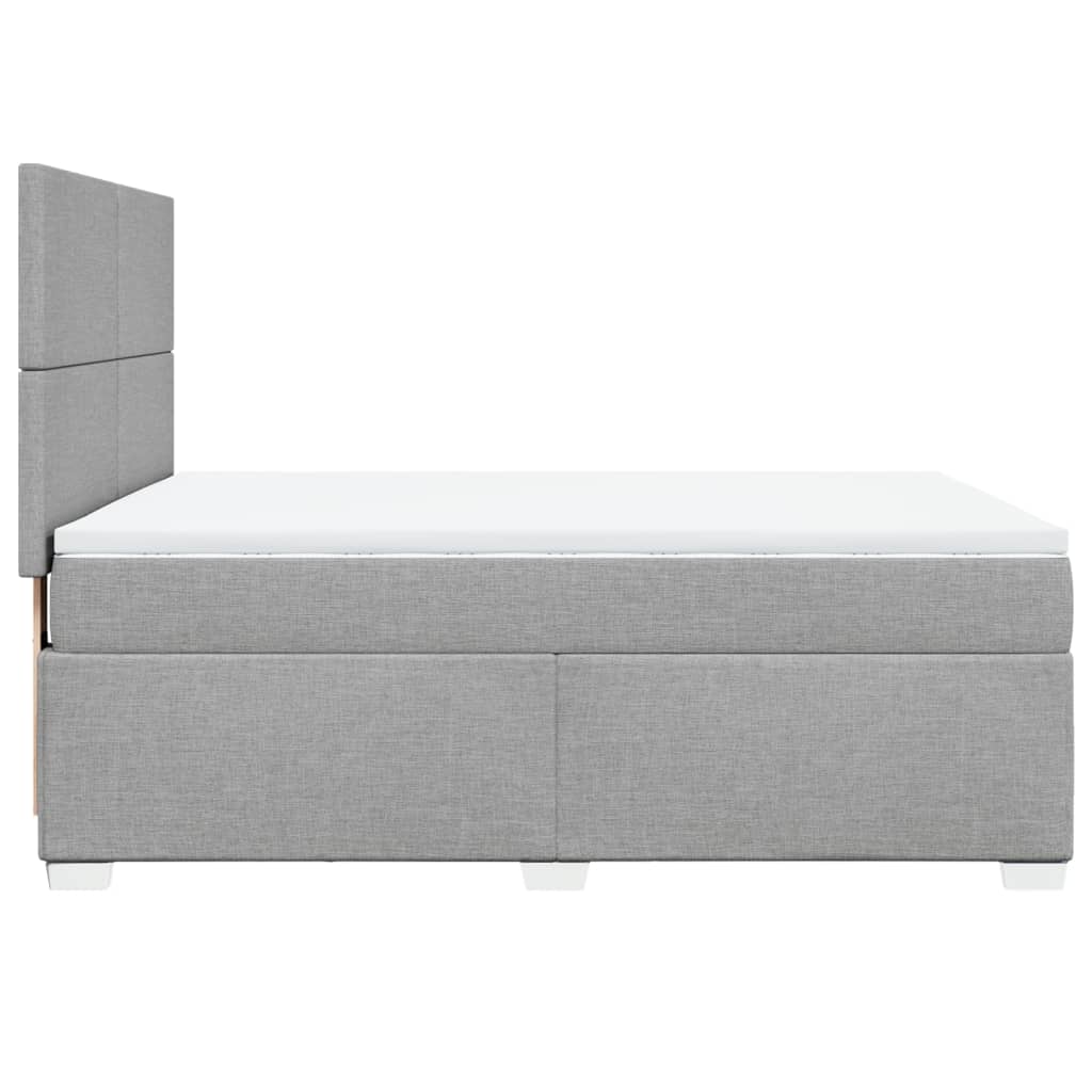 Boxspring met matras stof lichtgrijs 140x190 cm is nu te koop bij PeponiXL, paradijselijk wonen!