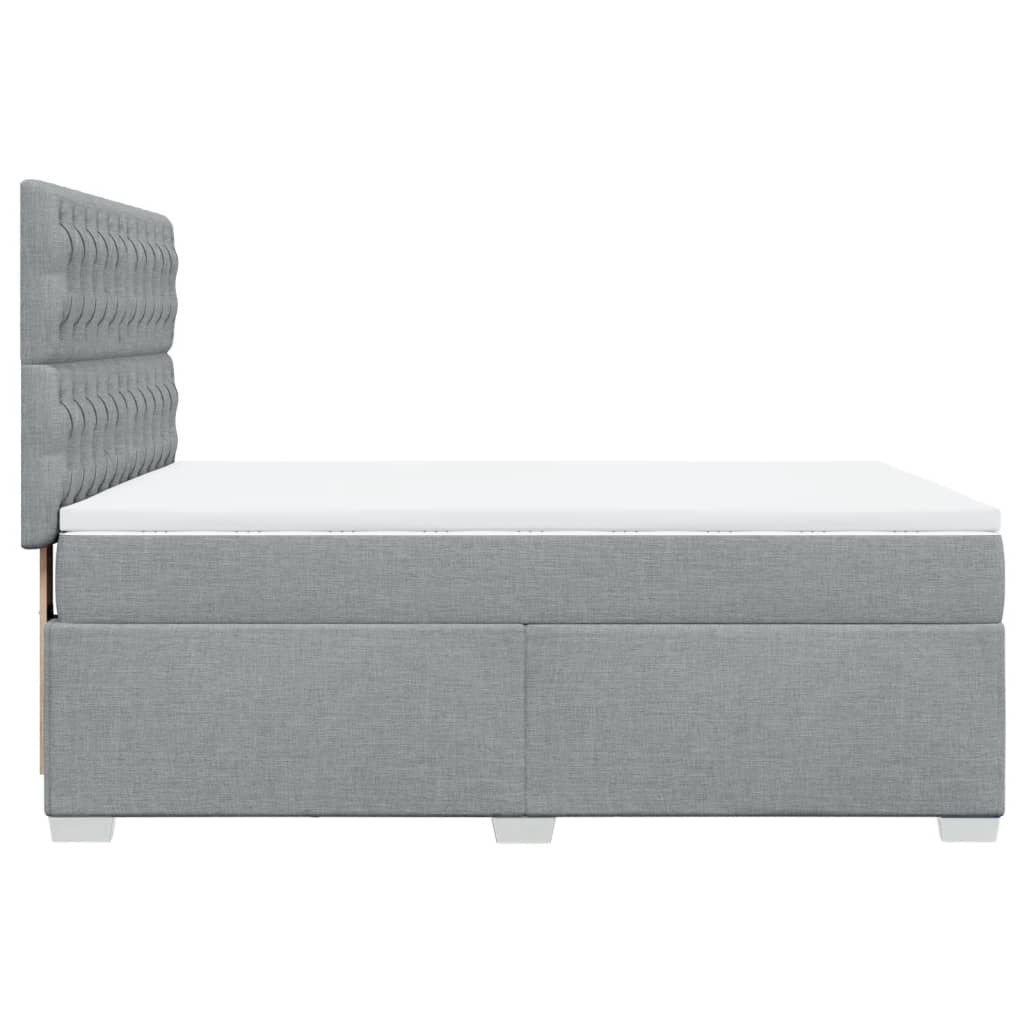 Boxspring met matras stof lichtgrijs 140x190 cm is nu te koop bij PeponiXL, paradijselijk wonen!