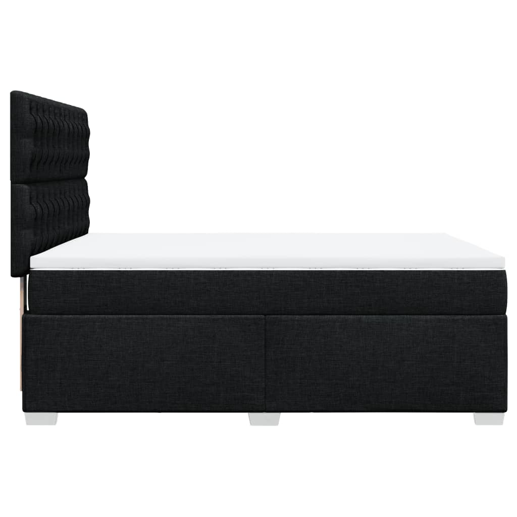 Boxspring met matras stof zwart 140x190 cm is nu te koop bij PeponiXL, paradijselijk wonen!