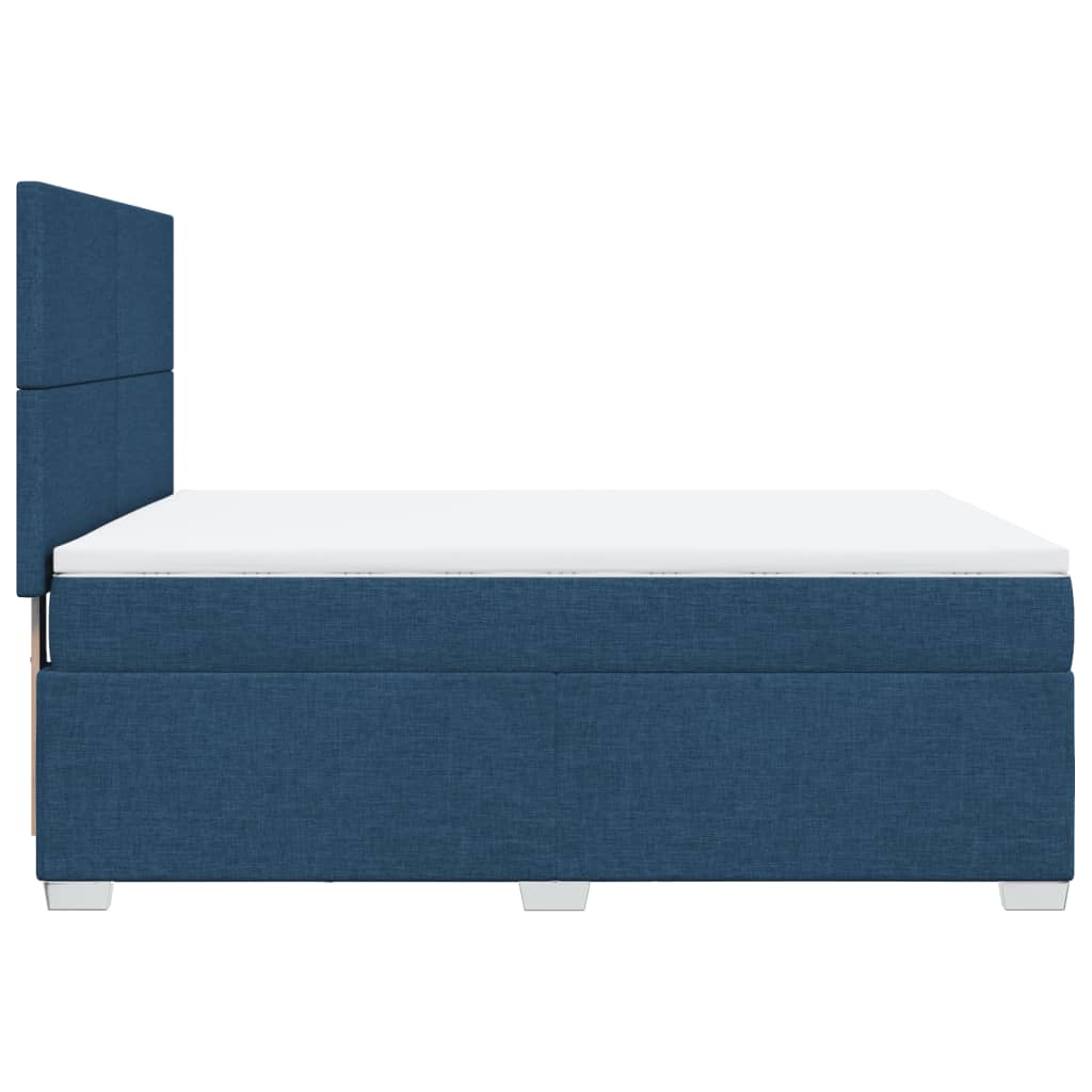 Boxspring met matras stof blauw 160x200 cm is nu te koop bij PeponiXL, paradijselijk wonen!