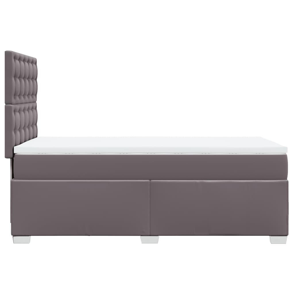 Boxspring met matras kunstleer grijs 100x200 cm is nu te koop bij PeponiXL, paradijselijk wonen!