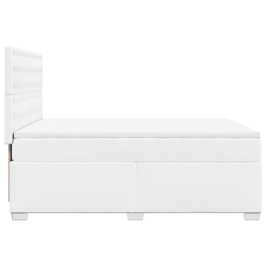 Boxspring met matras kunstleer wit 160x200 cm is nu te koop bij PeponiXL, paradijselijk wonen!