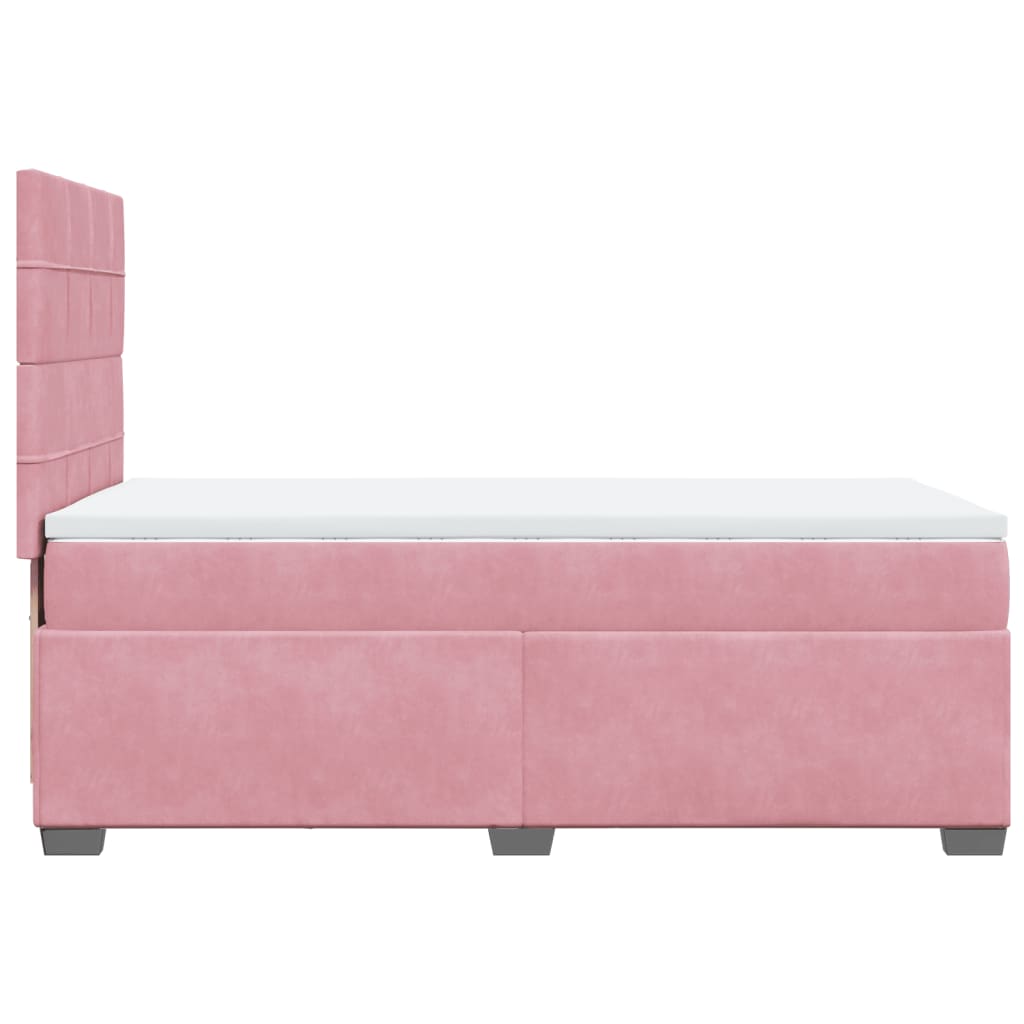 Boxspring met matras fluweel roze 90x200 cm is nu te koop bij PeponiXL, paradijselijk wonen!