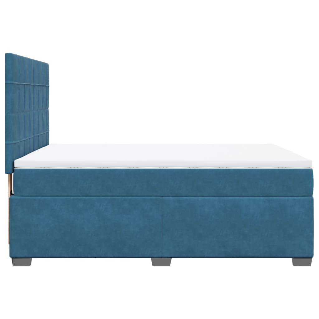 Boxspring met matras fluweel blauw 140x190 cm is nu te koop bij PeponiXL, paradijselijk wonen!
