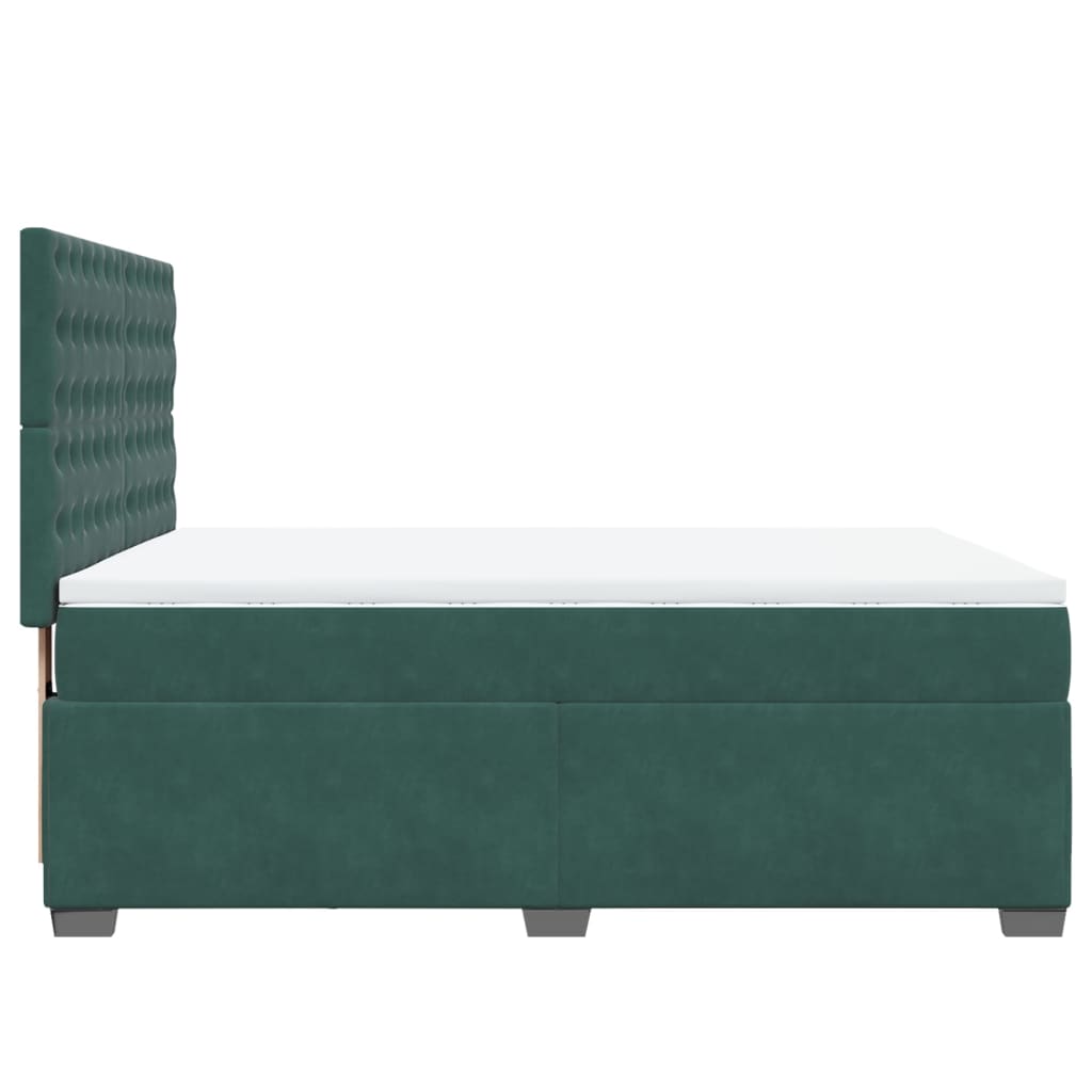 Boxspring met matras fluweel donkergroen 160x200 cm is nu te koop bij PeponiXL, paradijselijk wonen!