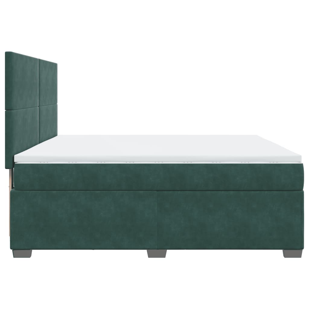 Boxspring met matras fluweel donkergroen 180x200 cm is nu te koop bij PeponiXL, paradijselijk wonen!