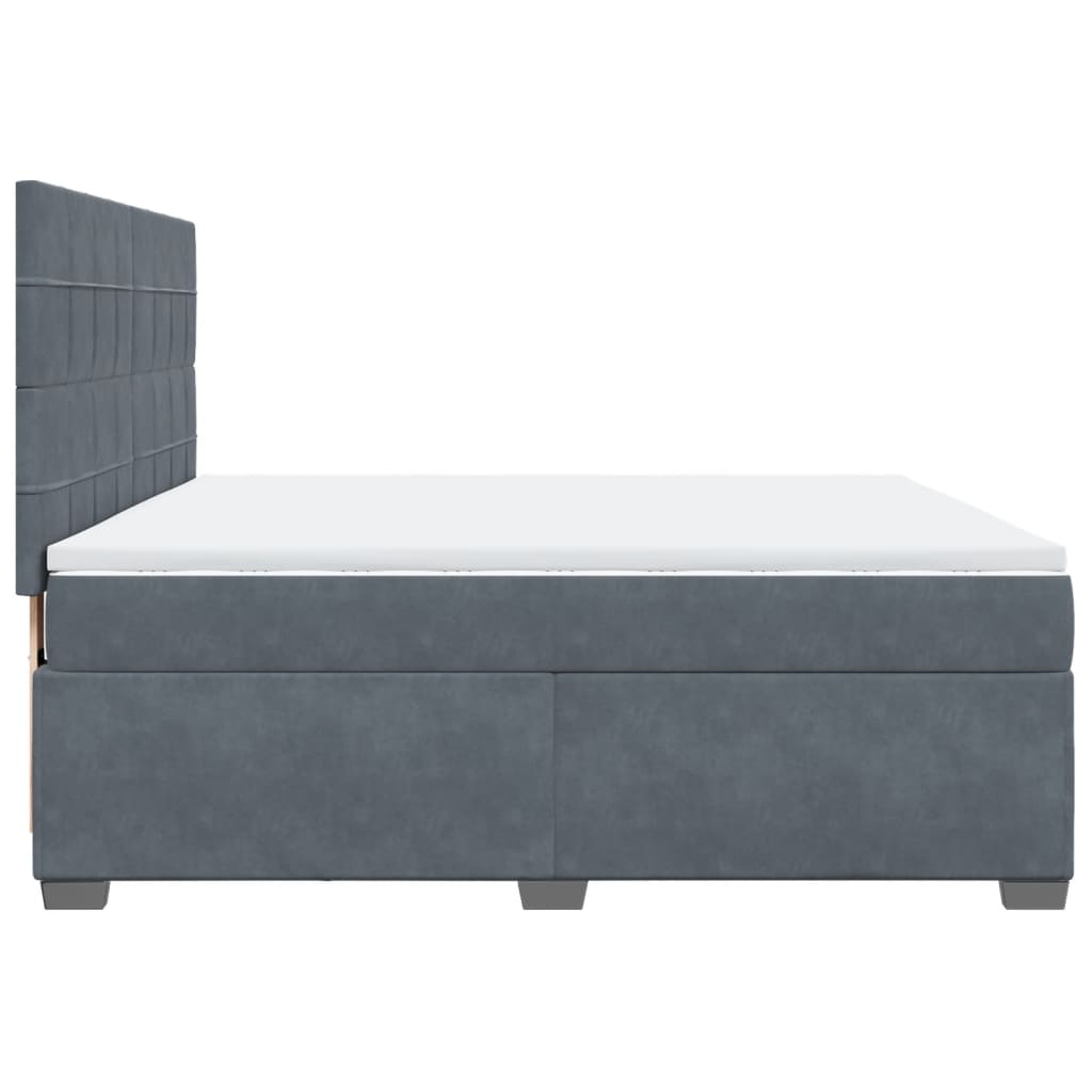 Boxspring met matras fluweel donkergrijs 180x200 cm is nu te koop bij PeponiXL, paradijselijk wonen!