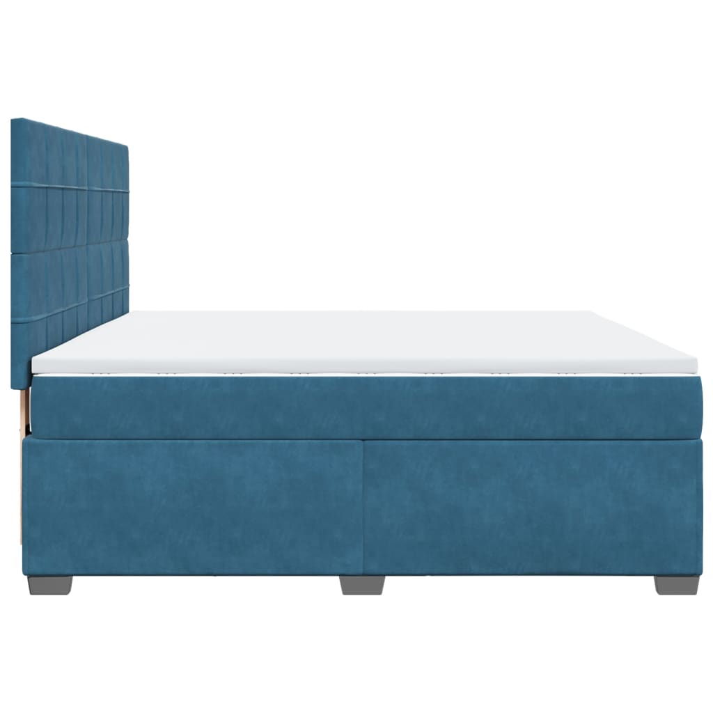Boxspring met matras fluweel blauw 180x200 cm is nu te koop bij PeponiXL, paradijselijk wonen!