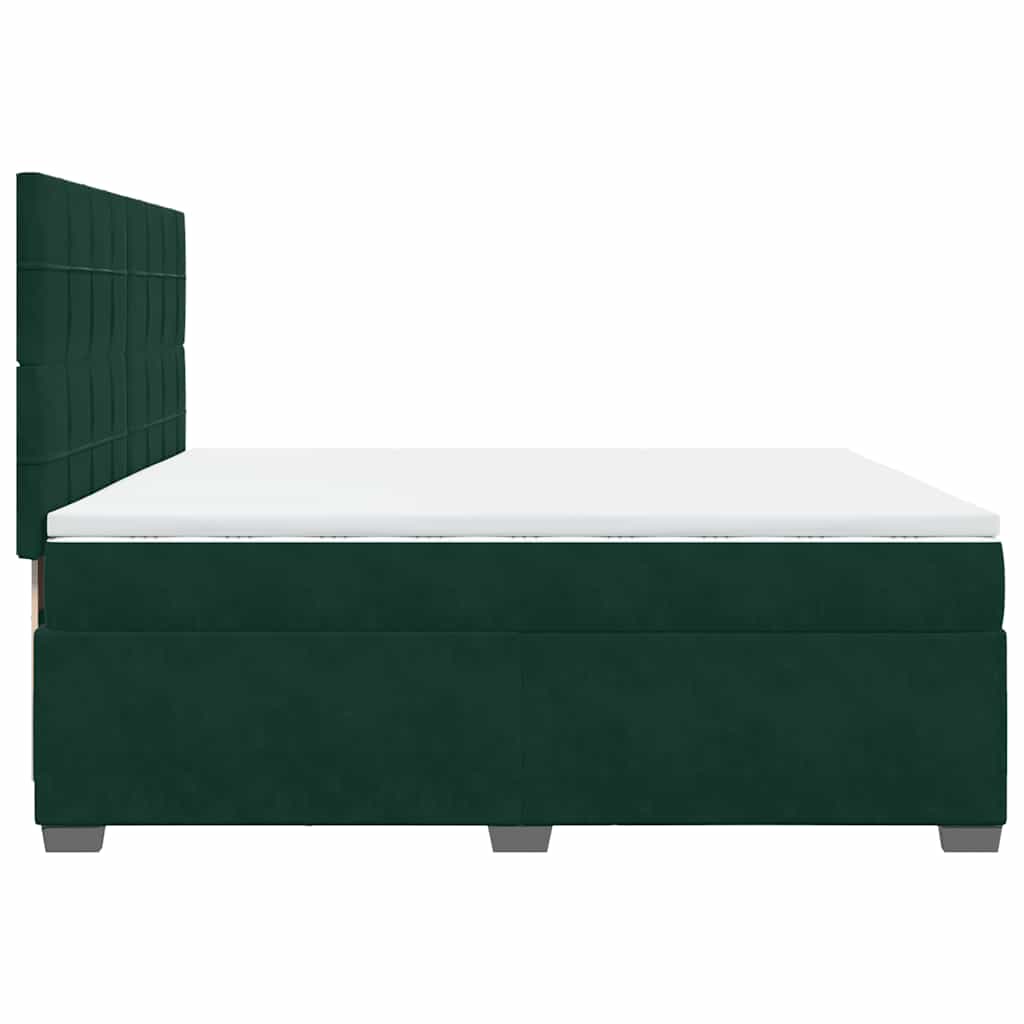 Boxspring met matras fluweel donkergroen 200x200 cm is nu te koop bij PeponiXL, paradijselijk wonen!
