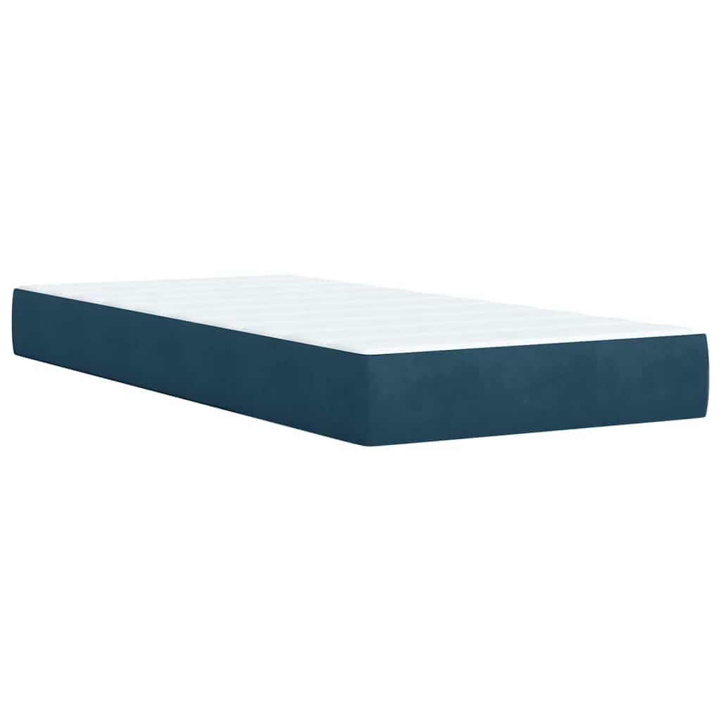 Boxspring met matras fluweel blauw 80x200 cm