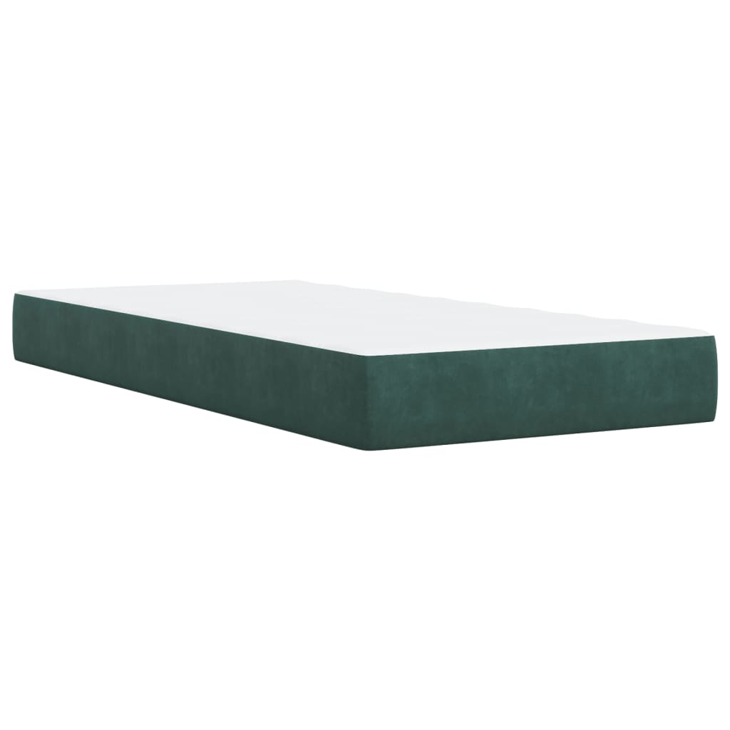 Boxspring met matras fluweel donkergroen 100x200 cm is nu te koop bij PeponiXL, paradijselijk wonen!