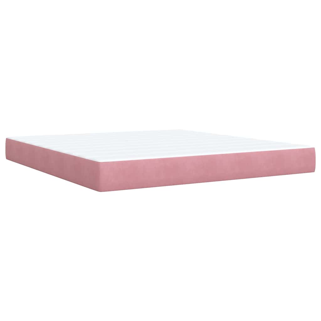 Boxspring met matras fluweel roze 180x200 cm is nu te koop bij PeponiXL, paradijselijk wonen!