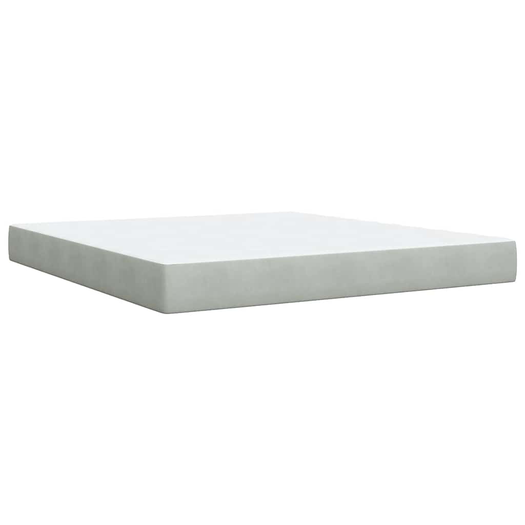 Boxspring met matras fluweel lichtgrijs 180x200 cm is nu te koop bij PeponiXL, paradijselijk wonen!