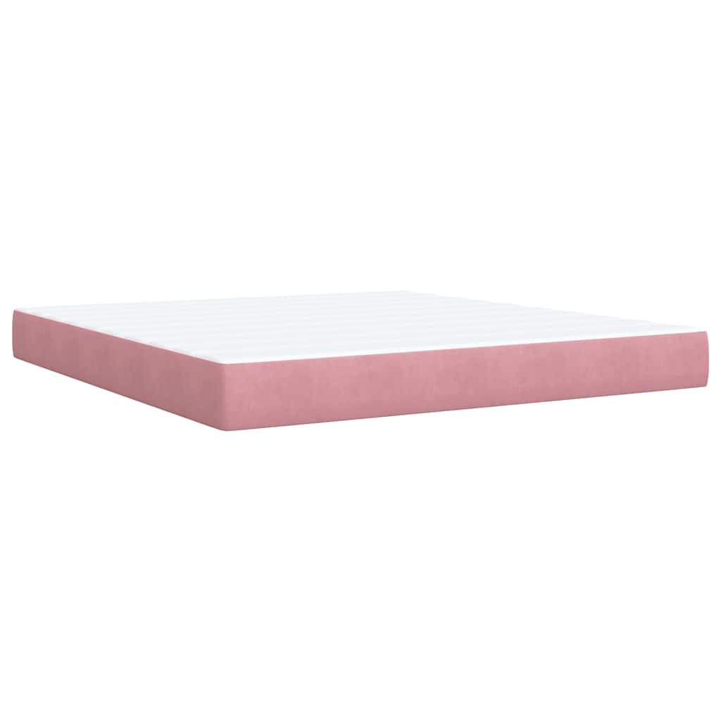 Boxspring met matras fluweel roze 180x200 cm is nu te koop bij PeponiXL, paradijselijk wonen!