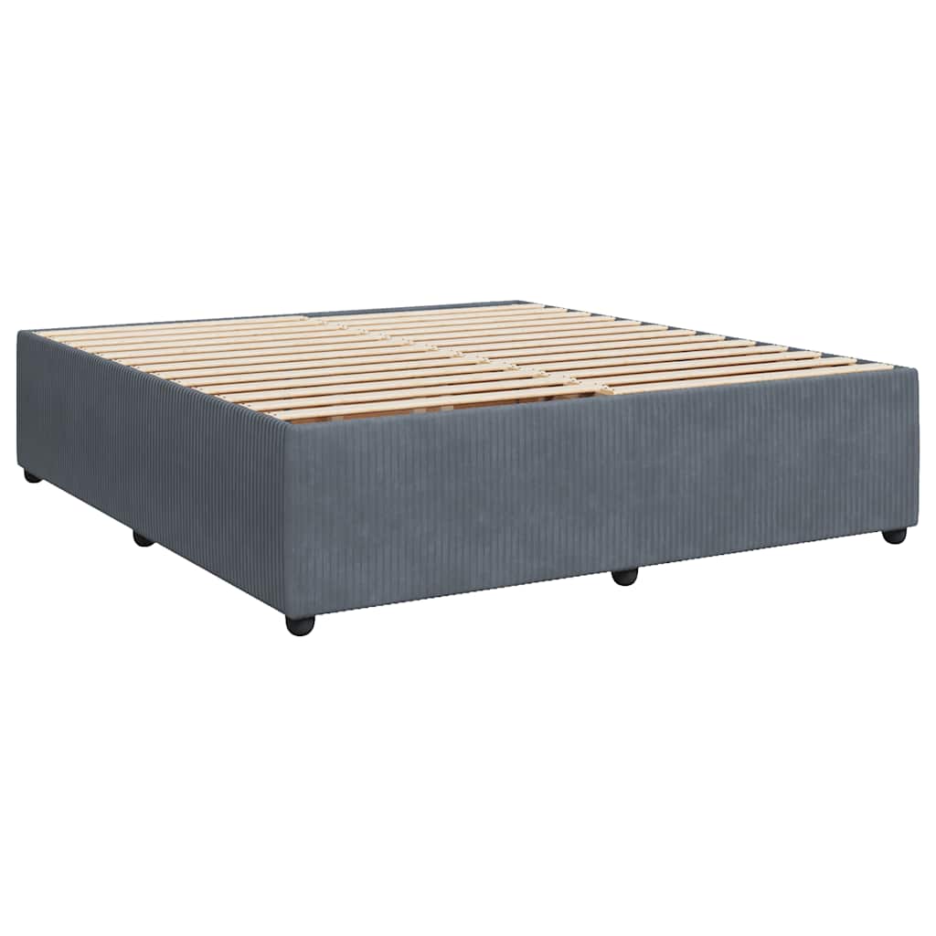 Boxspring met matras fluweel donkergrijs 200x200 cm is nu te koop bij PeponiXL, paradijselijk wonen!
