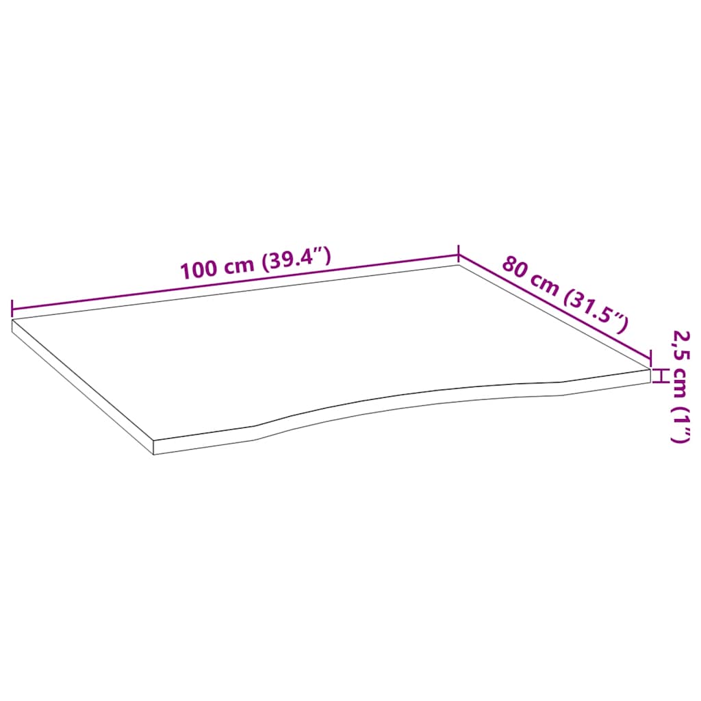 Bureaublad rechthoekig 100x80x2,5 cm eikenhout donkerbruin is nu te koop bij PeponiXL, paradijselijk wonen!