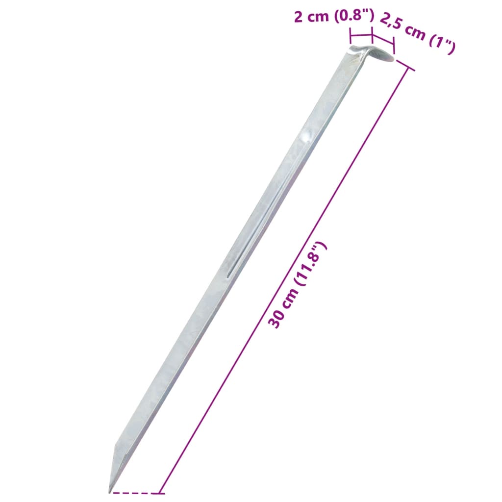 Tentharingen 24 st Ø20 mm 30 cm gegalvaniseerd staal is nu te koop bij PeponiXL, paradijselijk wonen!