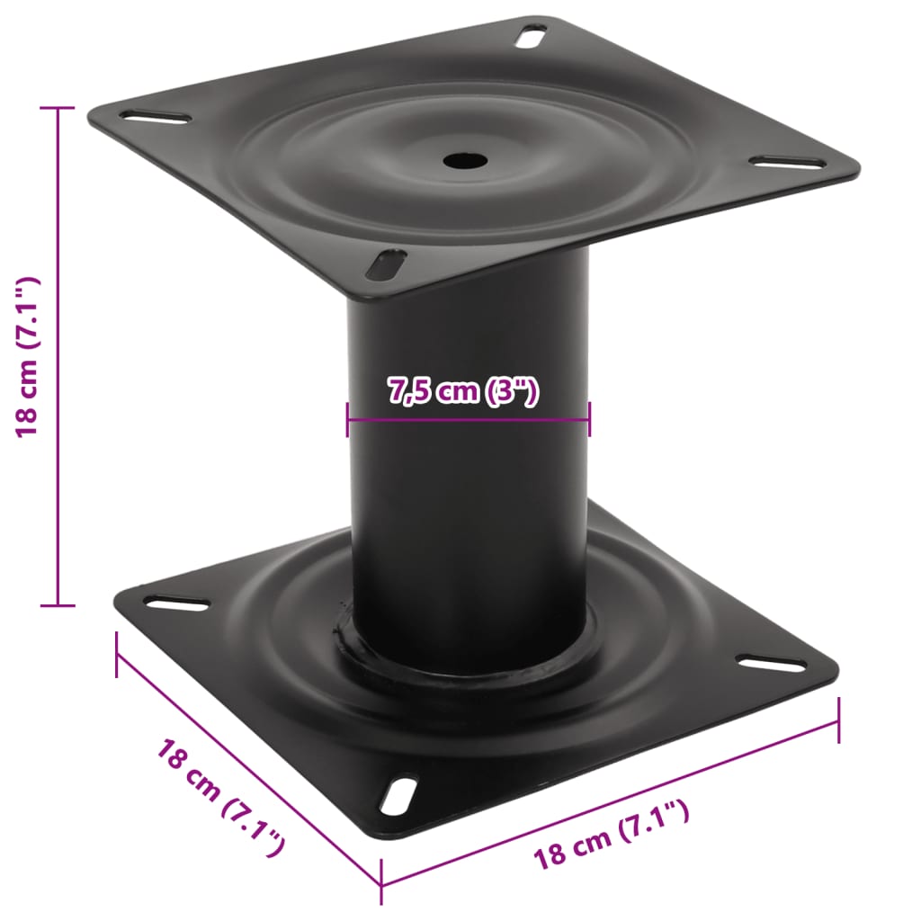 Bootstoelpoot 18 cm staal zwart is nu te koop bij PeponiXL, paradijselijk wonen!