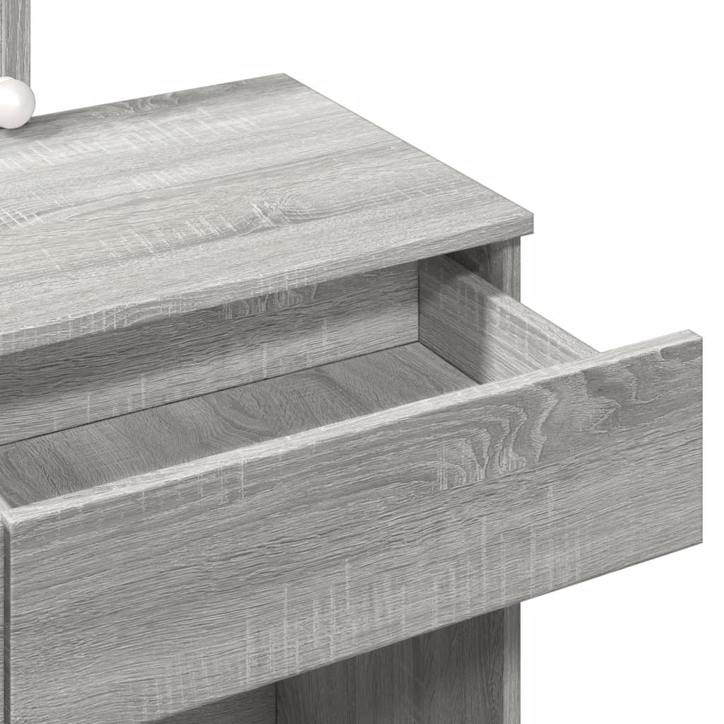 Kaptafel met LED-verlichting 100x40x130 cm grijs sonoma is nu te koop bij PeponiXL, paradijselijk wonen!